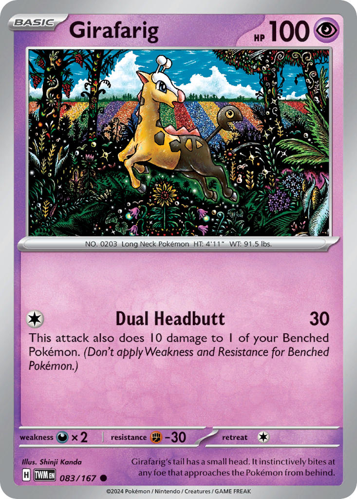 (083/167) Pokemon TCG Twilight Masquerade Single: Girafarig Common