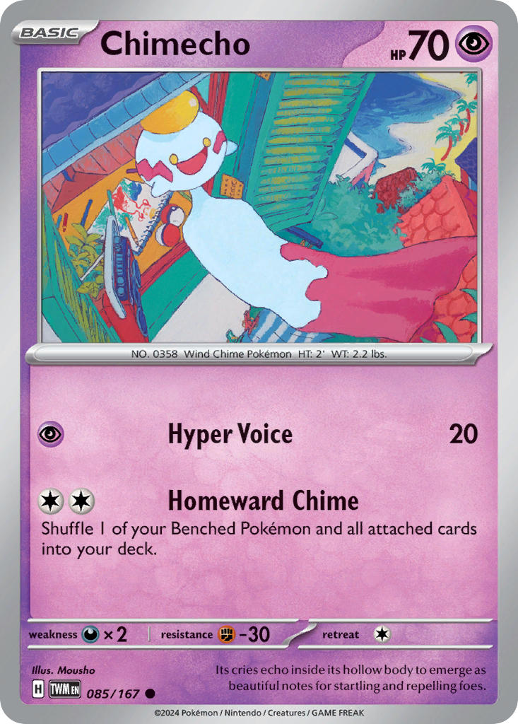 (085/167) Pokemon TCG Twilight Masquerade Single: Chimecho Common