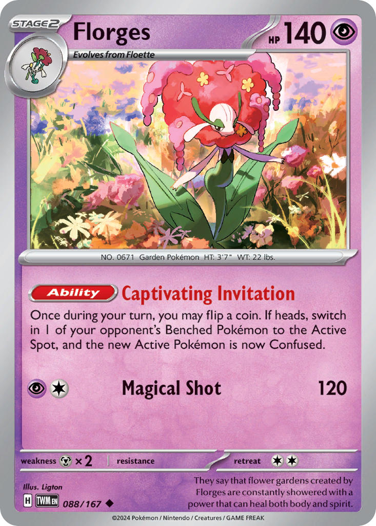 (088/167) Pokemon TCG Twilight Masquerade Single: Florges Reverse Holo Uncommon