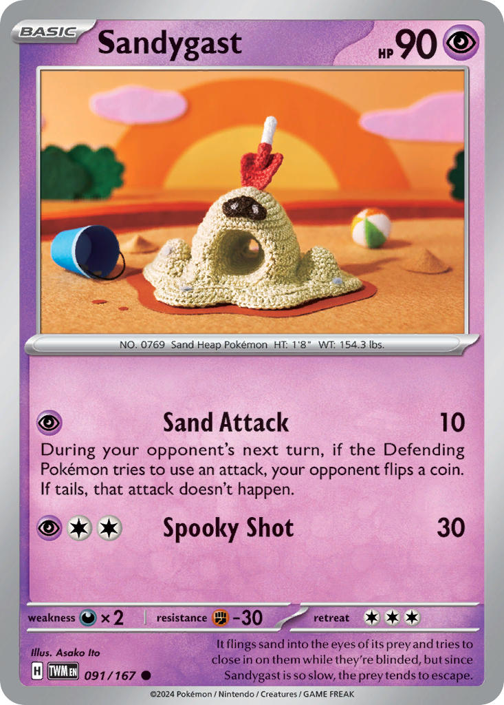 (091/167) Pokemon TCG Twilight Masquerade Single: Sandygast Common