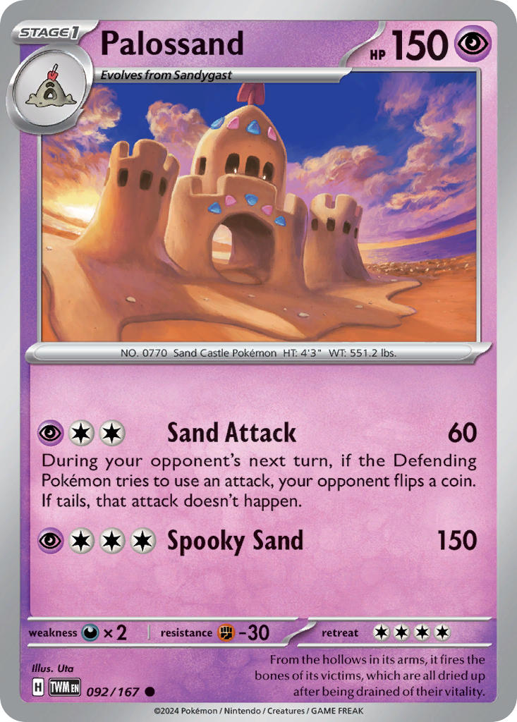 (092/167) Pokemon TCG Twilight Masquerade Single: Palossand Common