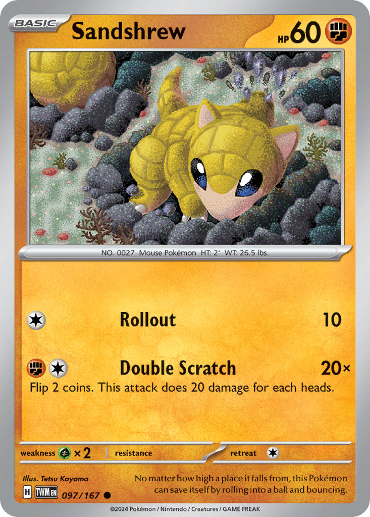 (097/167) Pokemon TCG Twilight Masquerade Single: Sandshrew Common