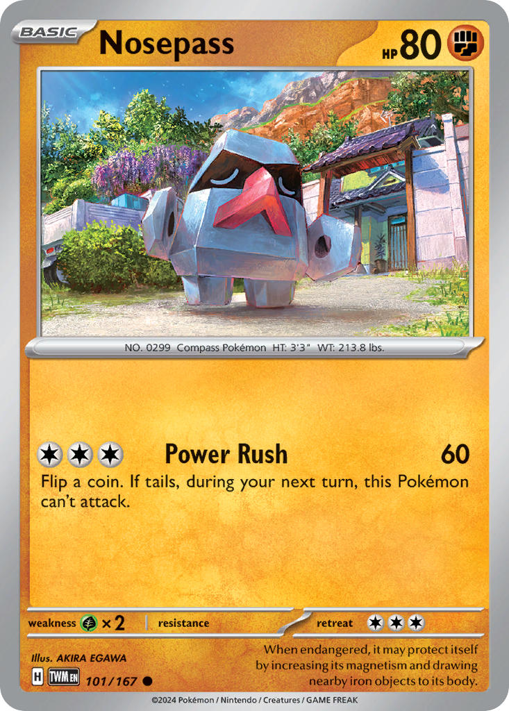 (101/167) Pokemon TCG Twilight Masquerade Single: Nosepass Common