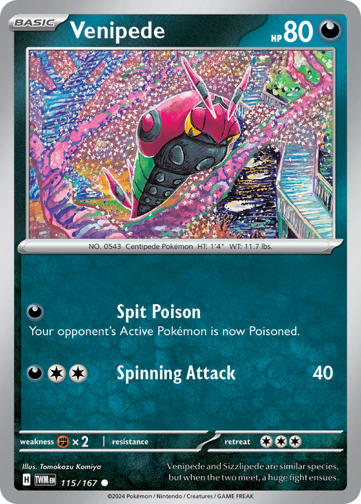 (115/167) Pokemon TCG Twilight Masquerade Single: Venipede Common