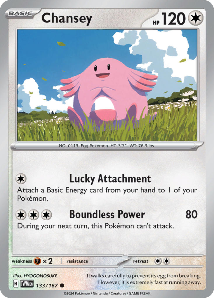 (133/167) Pokemon TCG Twilight Masquerade Single: Chansey Reverse Holo Common