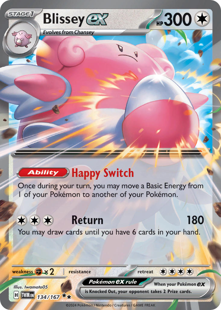(134/167) Pokemon TCG Twilight Masquerade Single: Blissey ex Double Rare