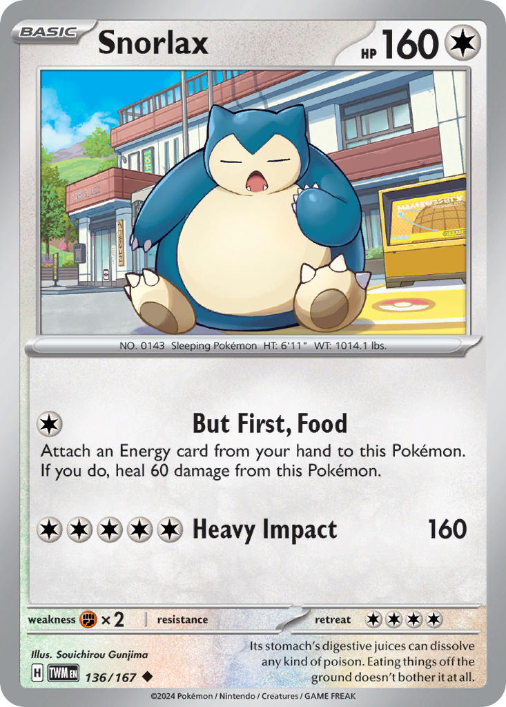 (136/167) Pokemon TCG Twilight Masquerade Single: Snorlax Uncommon