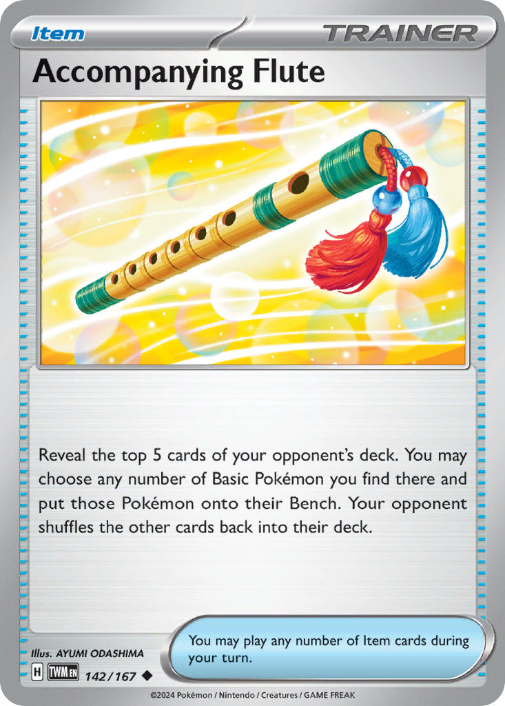 (142/167) Pokemon TCG Twilight Masquerade Single: Accompanying Flute Reverse Holo Uncommon