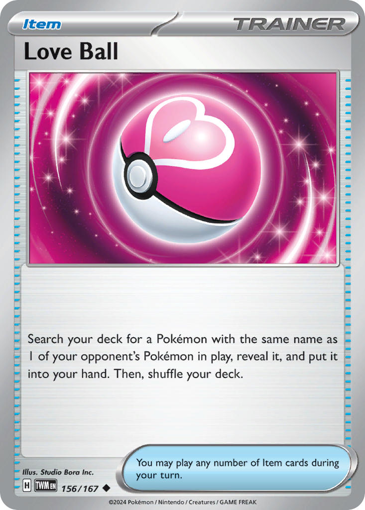 (156/167) Pokemon TCG Twilight Masquerade Single: Love Ball Uncommon
