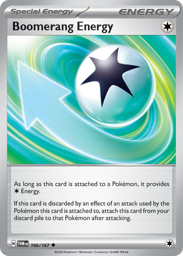 (166/167) Pokemon TCG Twilight Masquerade Single: Boomerang Energy Uncommon