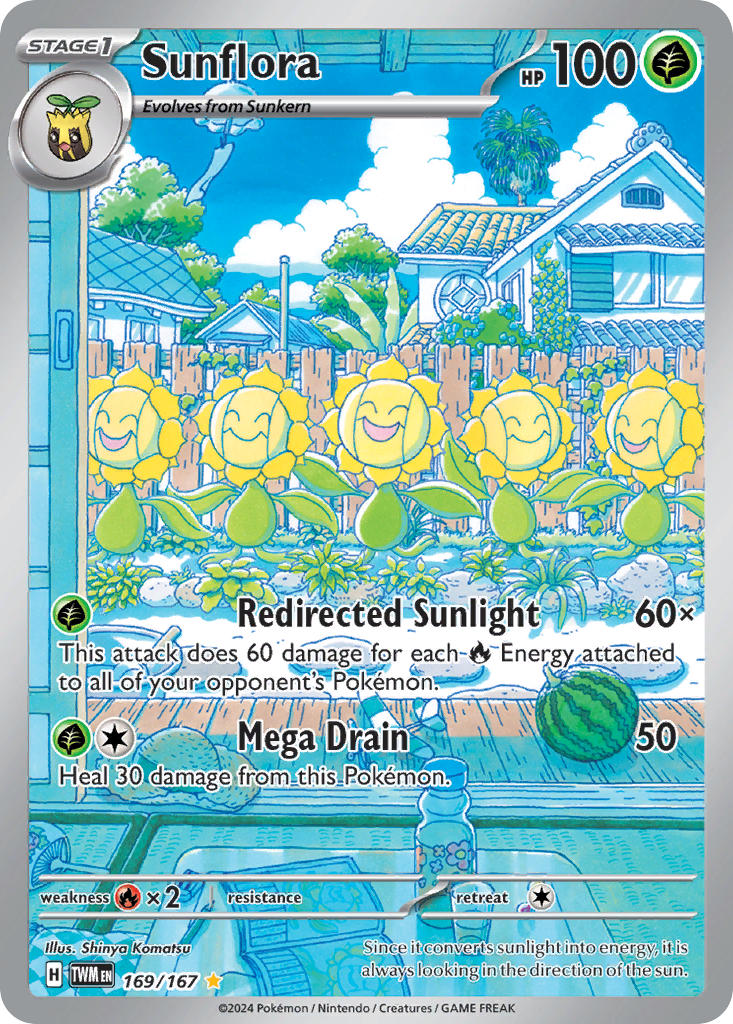 (169/167) Pokemon TCG Twilight Masquerade Single: Sunflora Illustration Rare
