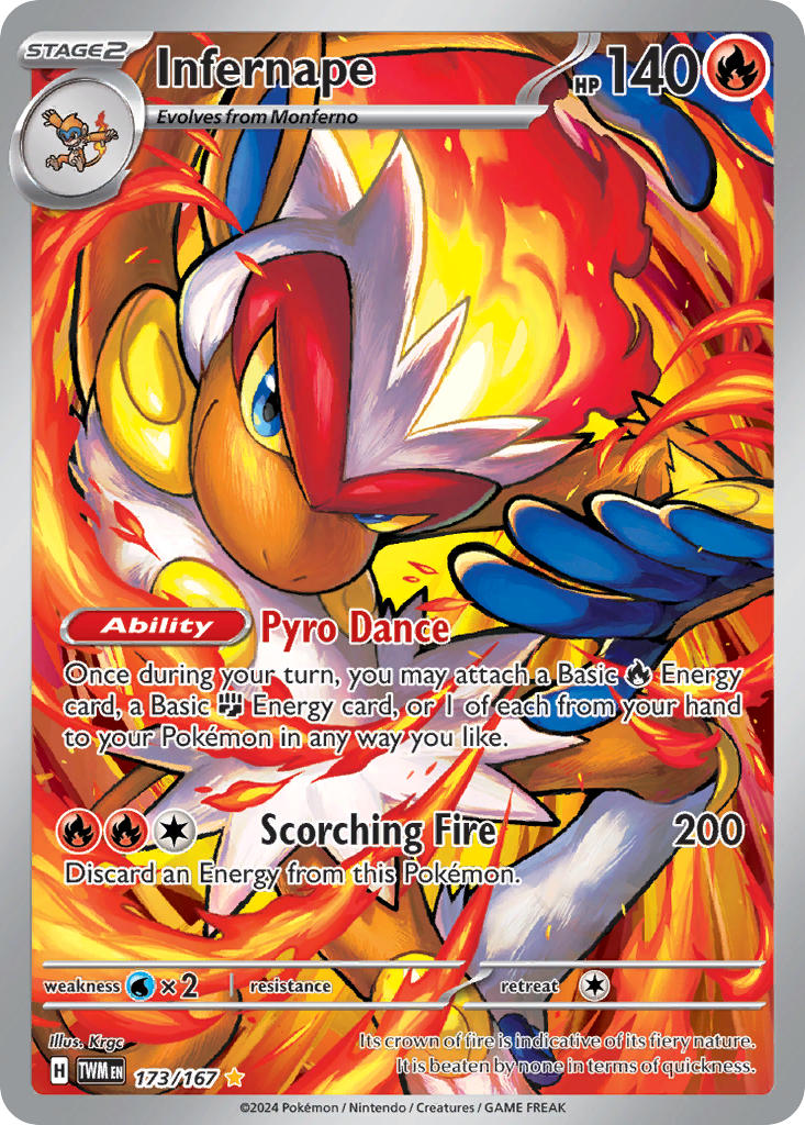 (173/167) Pokemon TCG Twilight Masquerade Single: Infernape Illustration Rare