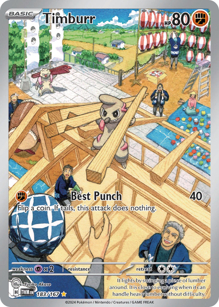 (183/167) Pokemon TCG Twilight Masquerade Single: Timburr Illustration Rare