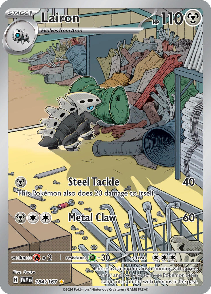 (184/167) Pokemon TCG Twilight Masquerade Single: Lairon Illustration Rare