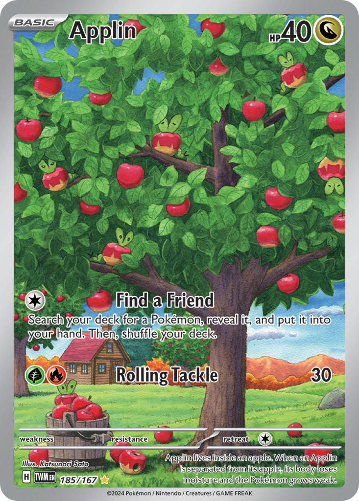 (185/167) Pokemon TCG Twilight Masquerade Single: Applin Illustration Rare