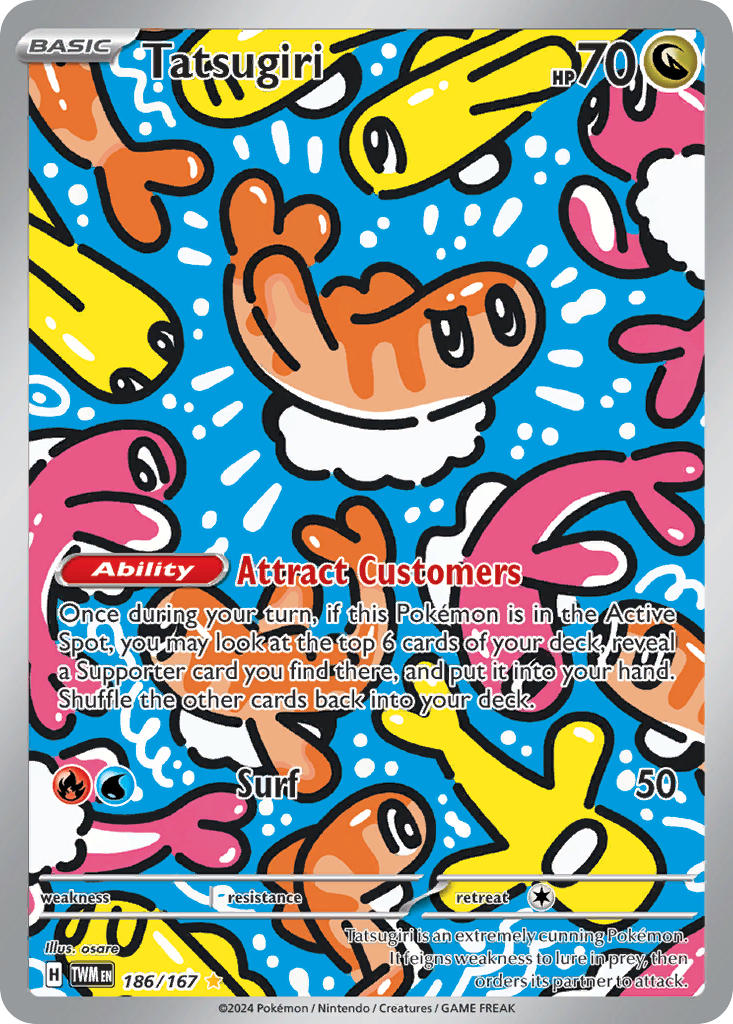 (186/167) Pokemon TCG Twilight Masquerade Single: Tatsugiri Illustration Rare