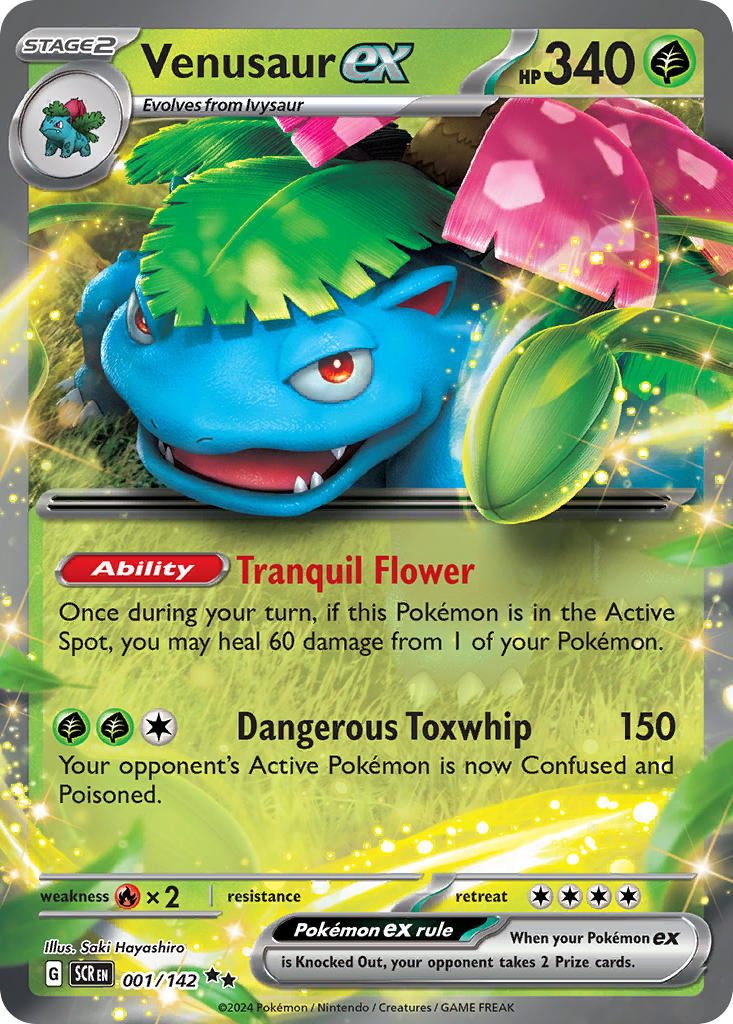 (001/142) Pokemon TCG Stellar Crown Single: Venusaur ex Double Rare