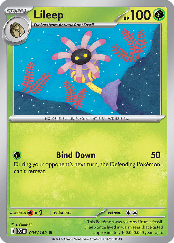 (005/142) Pokemon TCG Stellar Crown Single: Lileep Common