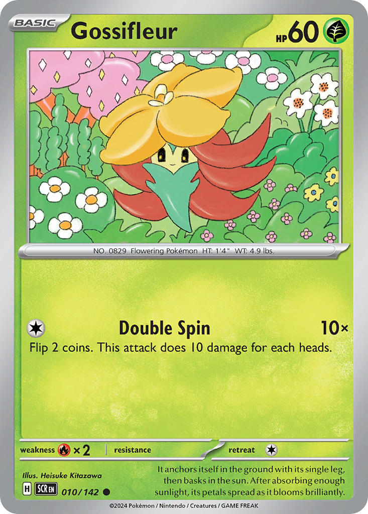 (010/142) Pokemon TCG Stellar Crown Single: Gossifleur Reverse Holo Common