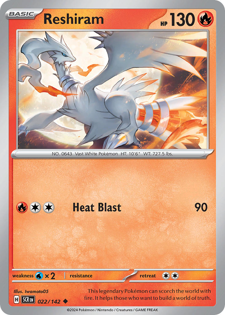 (022/142) Pokemon TCG Stellar Crown Single: Reshiram Uncommon