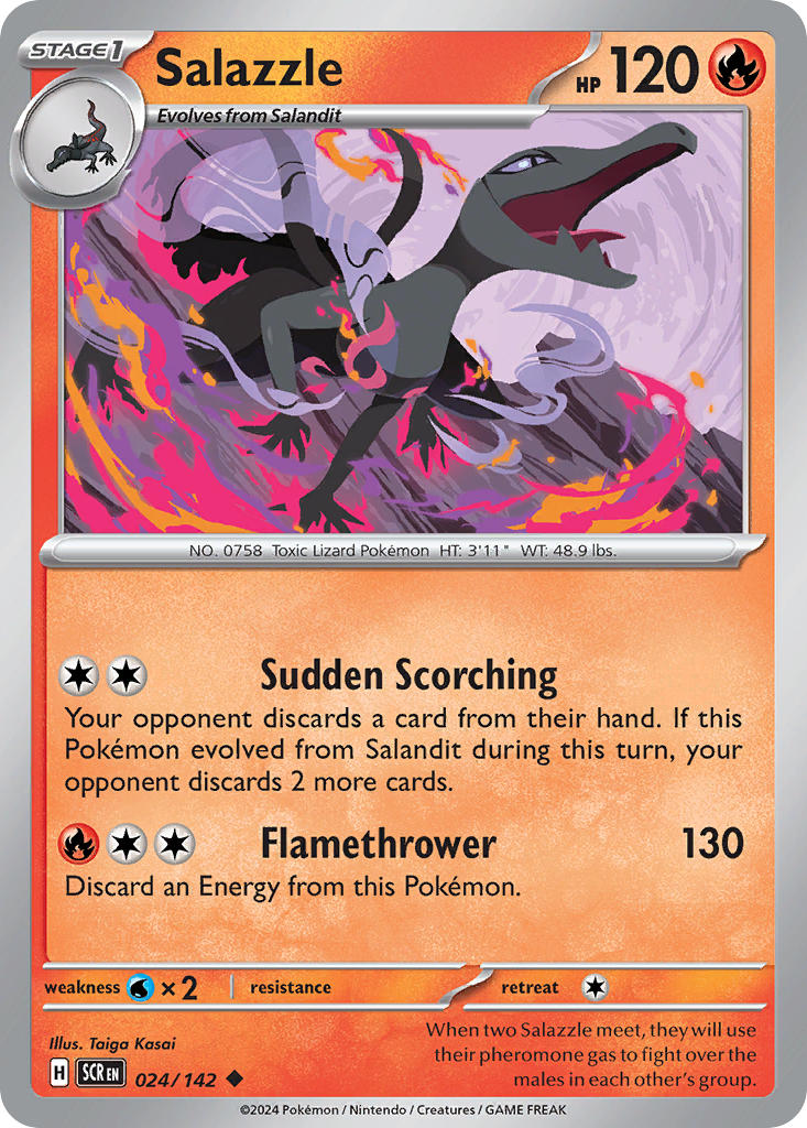 (024/142) Pokemon TCG Stellar Crown Single: Salazzle Uncommon