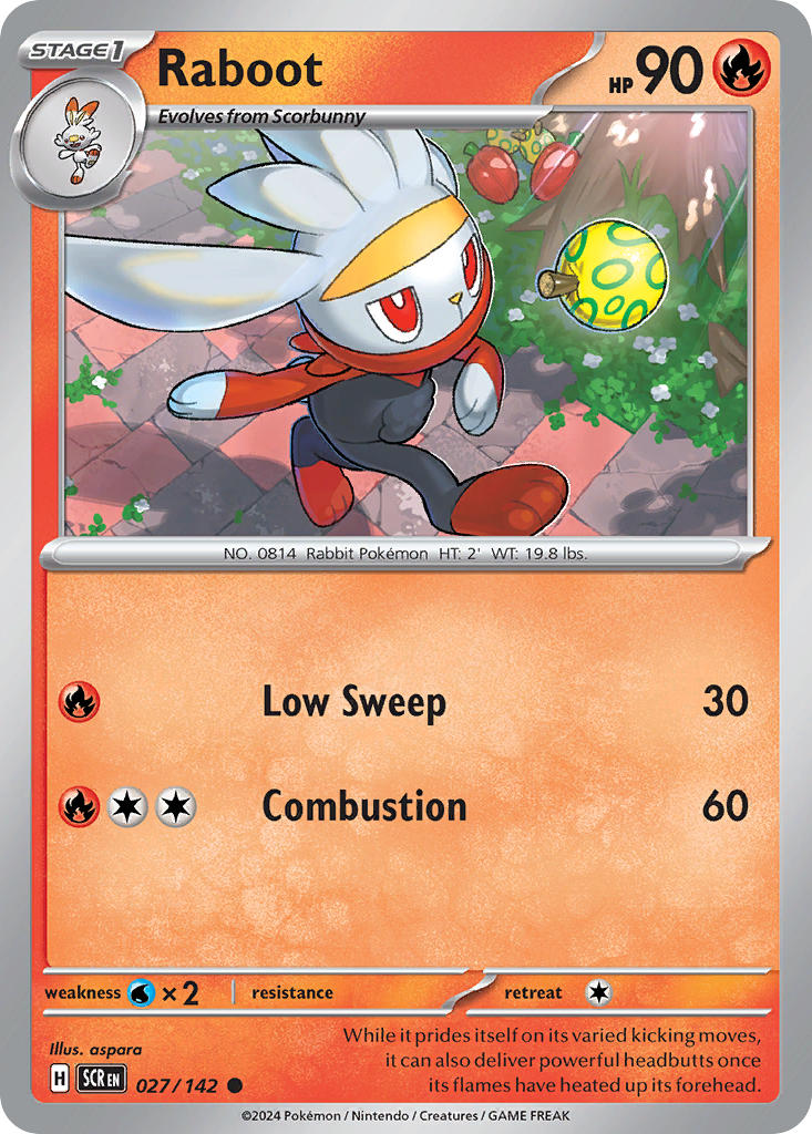 (027/142) Pokemon TCG Stellar Crown Single: Raboot Common