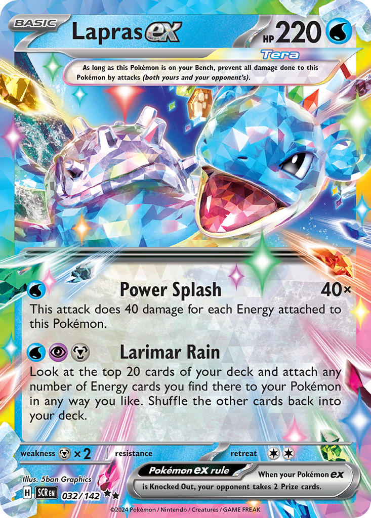 (032/142) Pokemon TCG Stellar Crown Single: Lapras ex Double Rare
