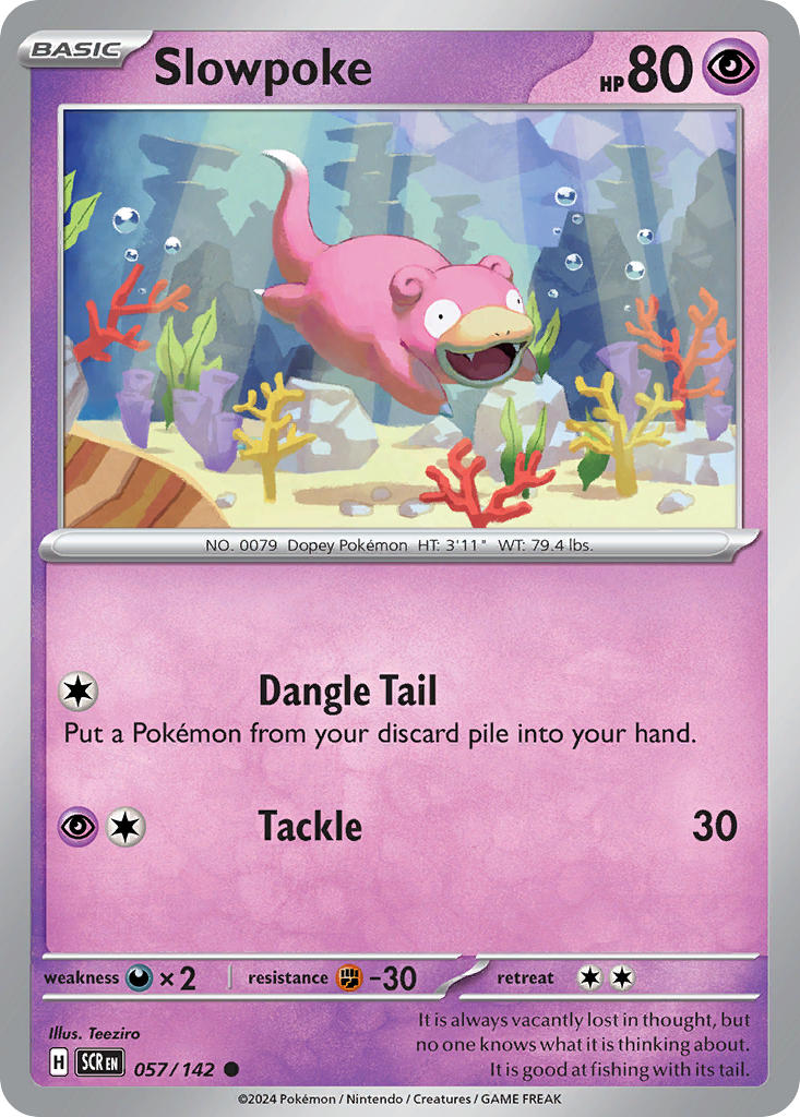 (057/142) Pokemon TCG Stellar Crown Single: Slowpoke Reverse Holo Common