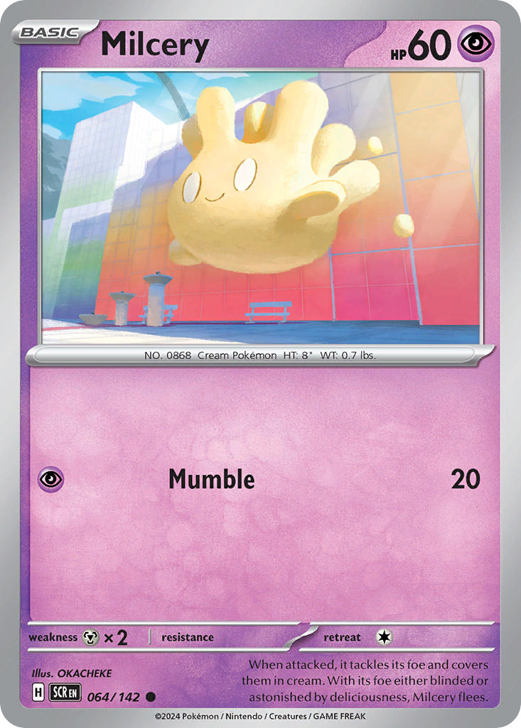 (064/142) Pokemon TCG Stellar Crown Single: Milcery Common