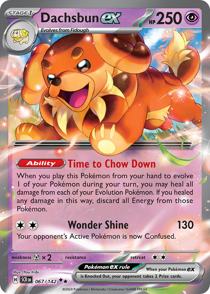 (067/142) Pokemon TCG Stellar Crown Single: Dachsbun ex Double Rare