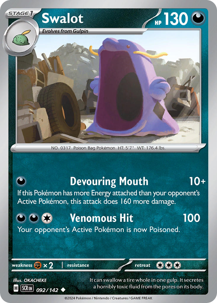 (092/142) Pokemon TCG Stellar Crown Single: Swalot Uncommon