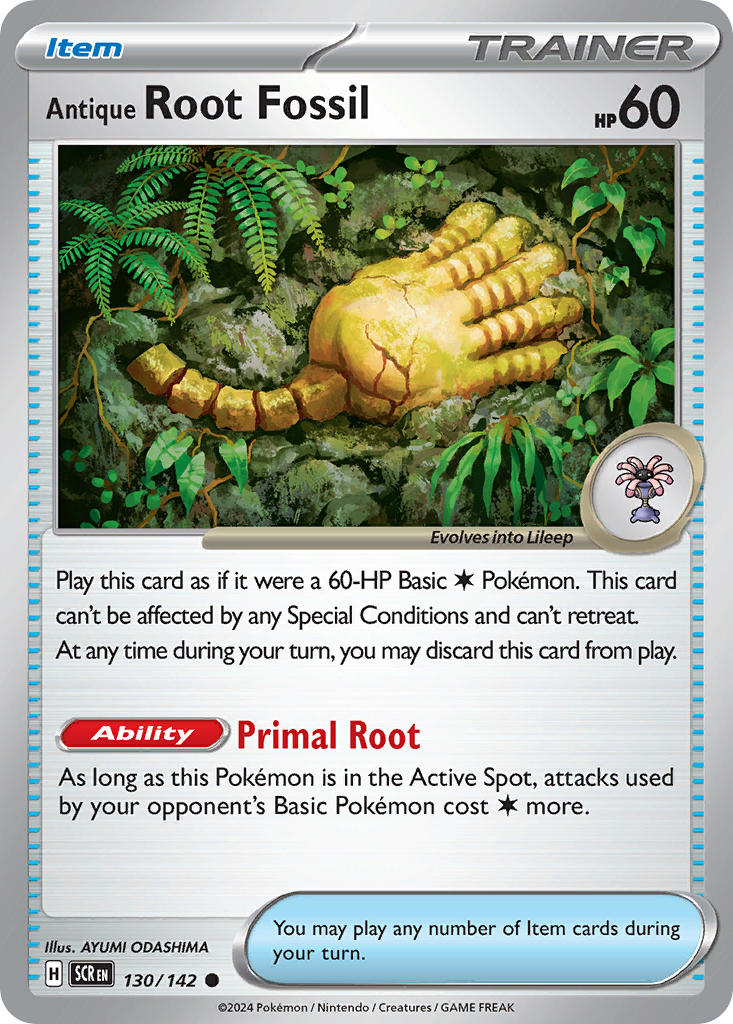 (130/142) Pokemon TCG Stellar Crown Single: Antique Root Fossil Common