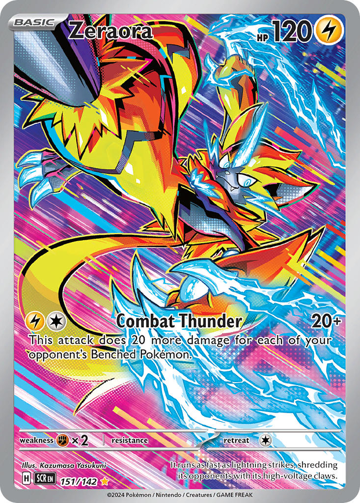 (151/142) Pokemon TCG Stellar Crown Single: Zeraora Illustration Rare