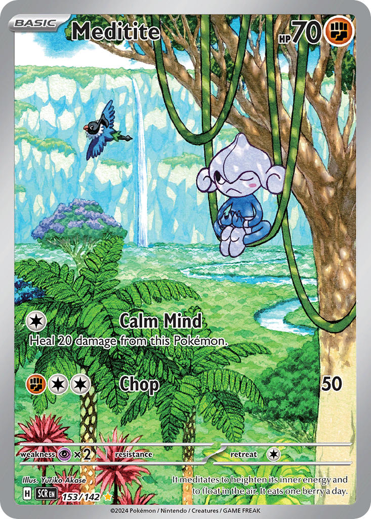 (153/142) Pokemon TCG Stellar Crown Single: Meditite Illustration Rare