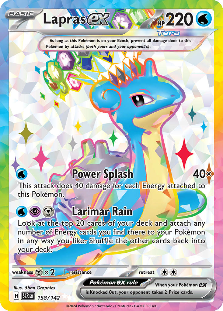 158/142) Pokemon TCG Stellar Crown Single: Lapras ex Ultra Rare Puca Puca Games 158/142) Pokemon TCG Stellar Crown Single: Lapras ex Ultra Rare Puca Puca Games