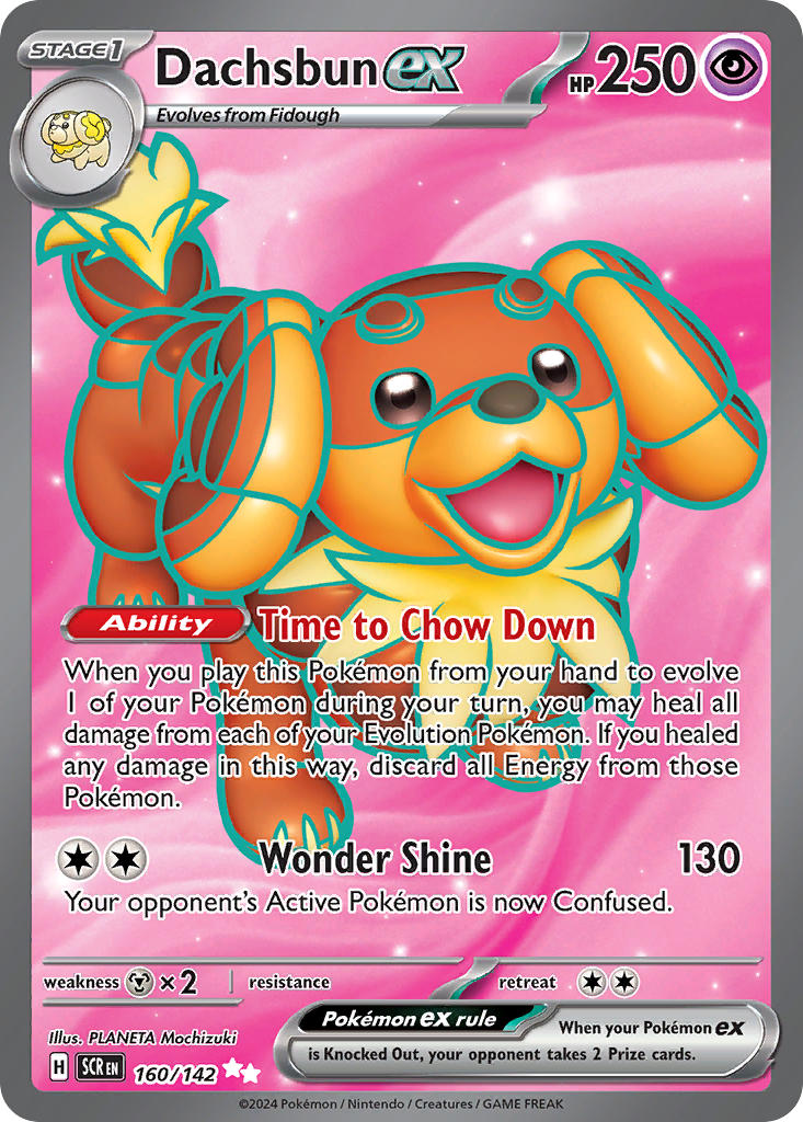 (160/142) Pokemon TCG Stellar Crown Single: Dachsbun ex Ultra Rare
