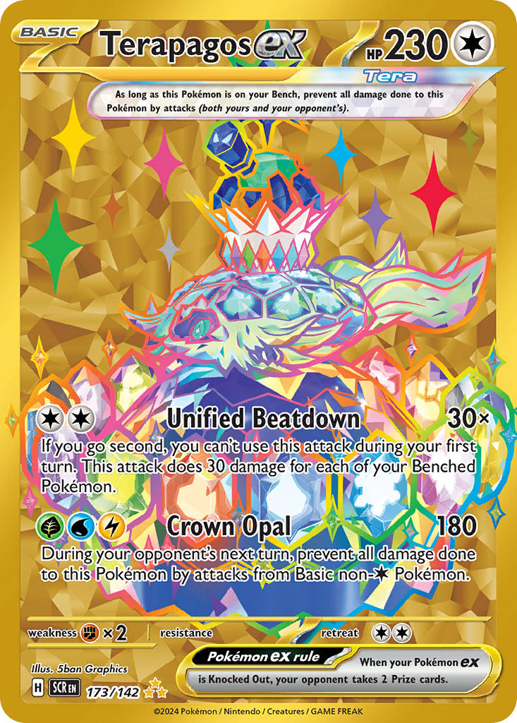 (173/142) Pokemon TCG Stellar Crown Single: Terapagos ex Secret Rare
