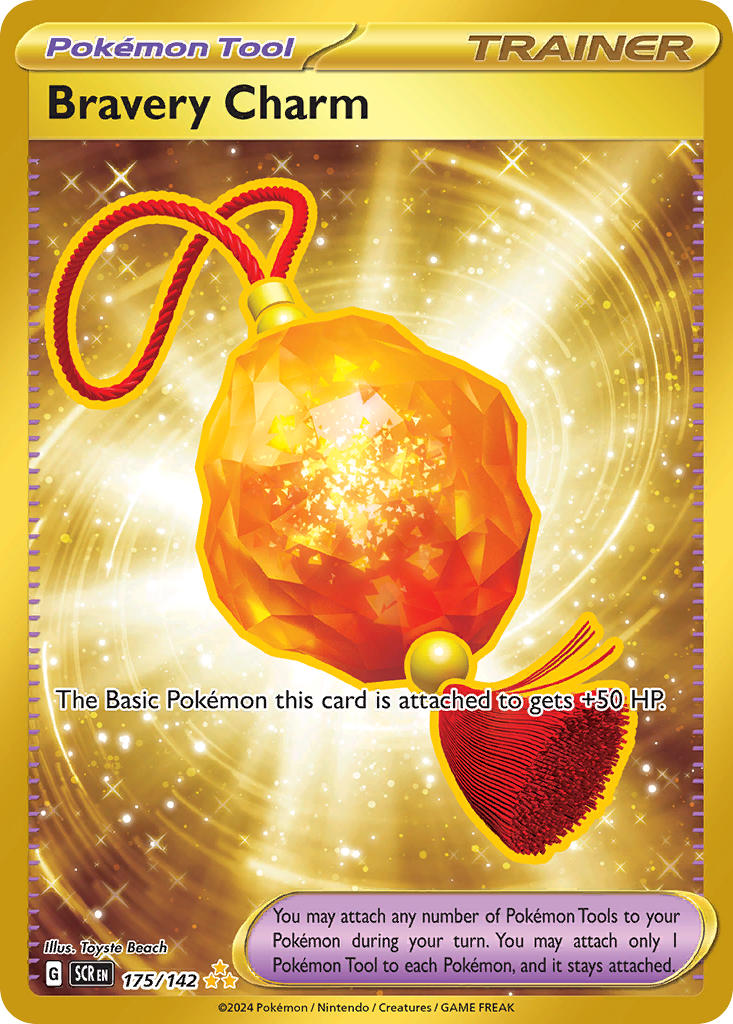 (175/142) Pokemon TCG Stellar Crown Single: Bravery Charm Secret Rare