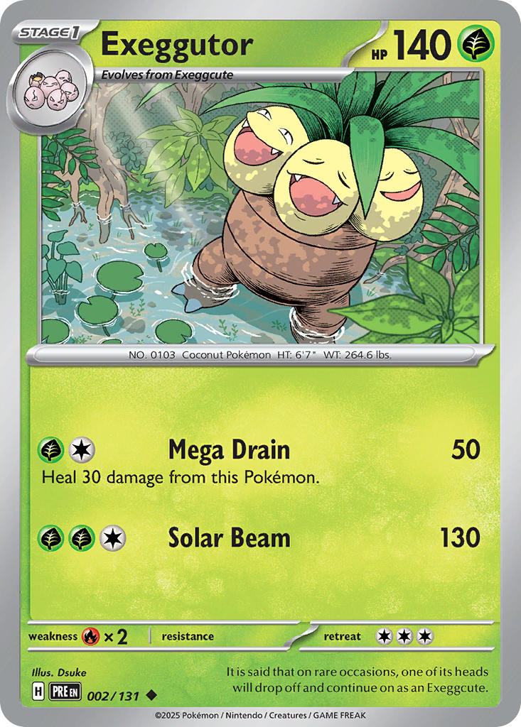 (002/131) Pokemon TCG Prismatic Evolutions Single: Exeggutor Uncommon