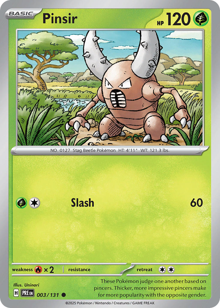 (003/131) Pokemon TCG Prismatic Evolutions: Additionals Single: Pinsir Common (Master Ball)