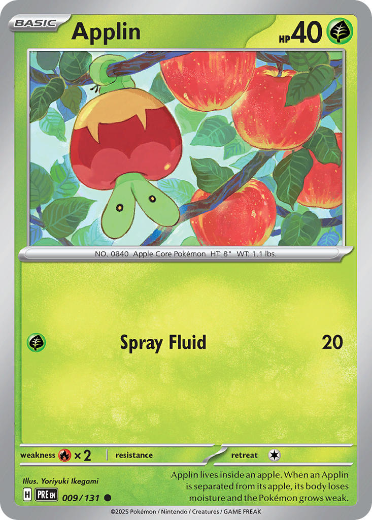 (009/131) Pokemon TCG Prismatic Evolutions: Additionals Single: Applin Common (Poke Ball)