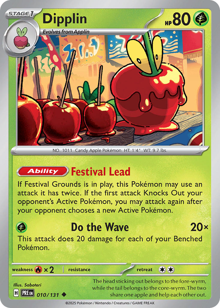 (010/131) Pokemon TCG Prismatic Evolutions: Additionals Single: Dipplin Uncommon (Poke Ball)