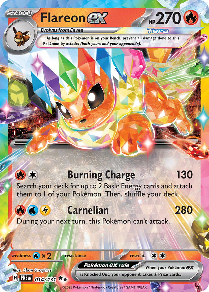 (014/131) Pokemon TCG Prismatic Evolutions: Additionals Single: Flareon ex Promo (Surprise Box Stamped Promo)