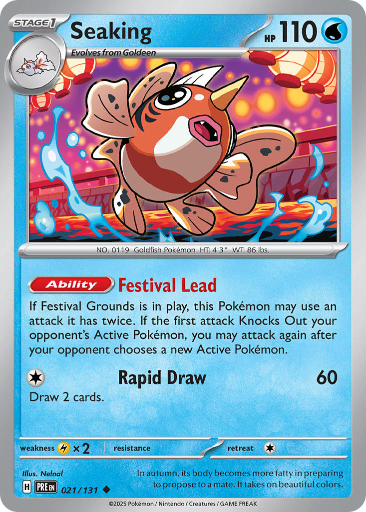 (021/131) Pokemon TCG Prismatic Evolutions: Additionals Single: Seaking Uncommon (Poke Ball)