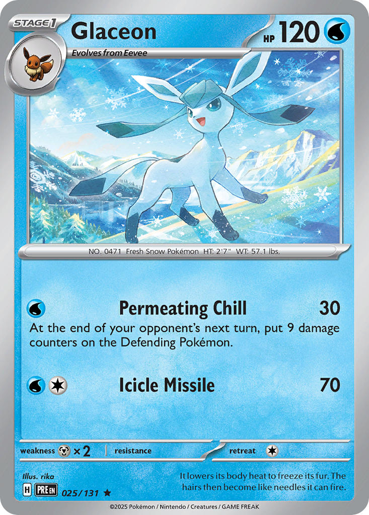 (025/131) Pokemon TCG Prismatic Evolutions: Additionals Single: Glaceon Rare (Poke Ball)