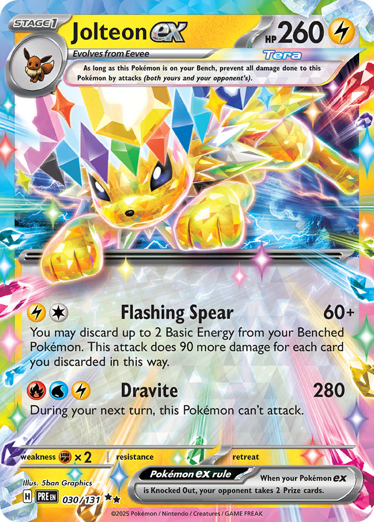 (030/131) Pokemon TCG Prismatic Evolutions: Additionals Single: Jolteon ex Promo (Surprise Box Stamped Promo)