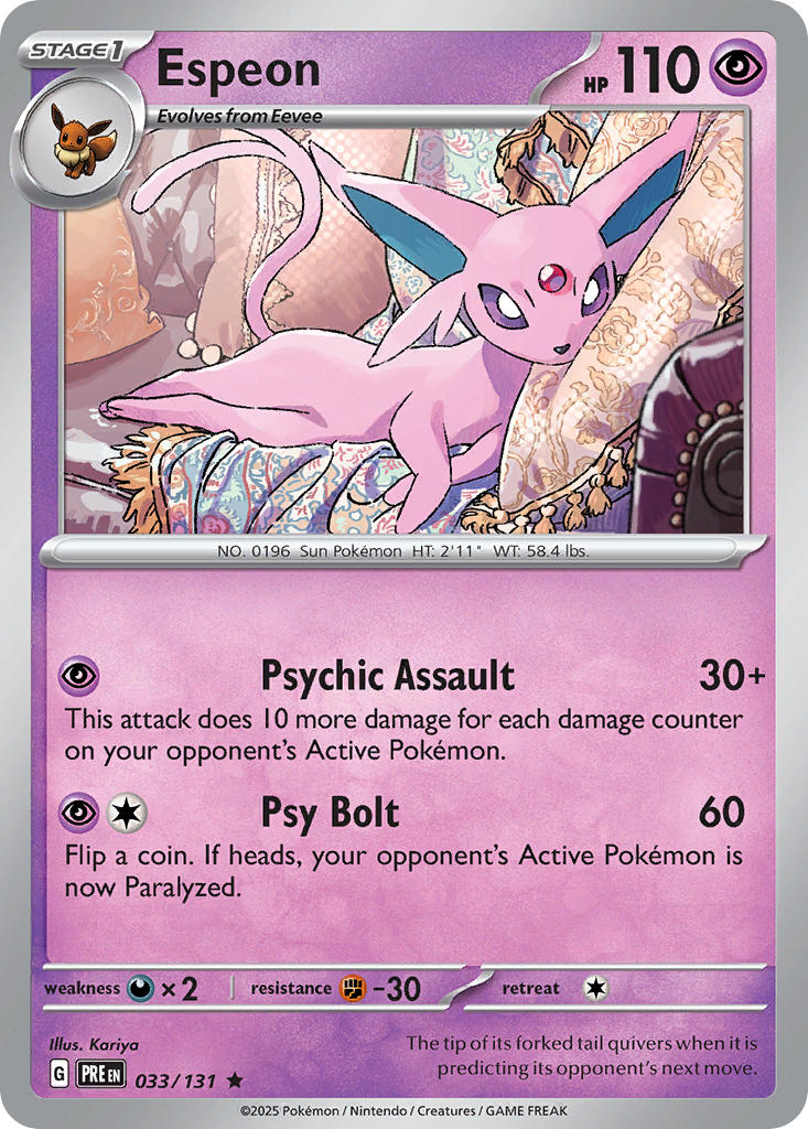 (033/131) Pokemon TCG Prismatic Evolutions: Additionals Single: Espeon Rare (Poke Ball)