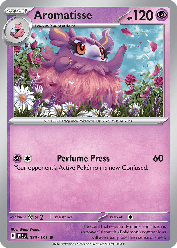 (039/131) Pokemon TCG Prismatic Evolutions: Additionals Single: Aromatisse Common (Poke Ball)
