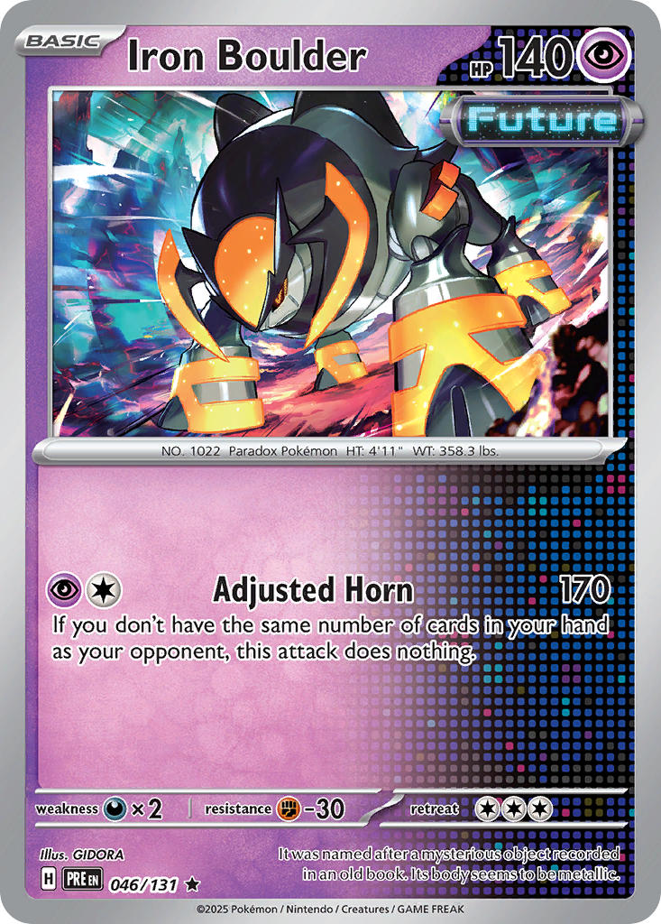 (046/131) Pokemon TCG Prismatic Evolutions Single: Iron Boulder Reverse Holo Rare