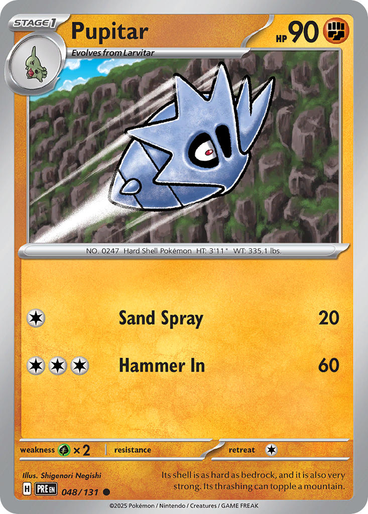 (048/131) Pokemon TCG Prismatic Evolutions: Additionals Single: Pupitar Common (Poke Ball)
